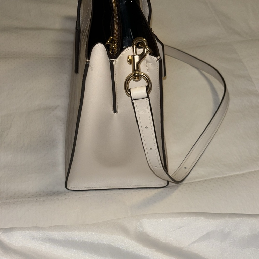 Coach Nina Two-Tone Croc Embossed Leather Structured Tote Handbag - Picture 6 of 9